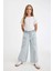 Kız Çocuk Wide Leg Geniş Paça Beli Lastikli Cepli Jean Pantolon A6314A824AU 3