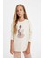 Kız Çocuk Pijama Takımı Balerin Kız Baskılı Uzun Kollu Üst Uzun Alt D6051A824AU 3