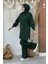 Yakası Fermuarlı Tunik ve Pantolon Ikili Triko Takım 2-1535 Zümrüt 3