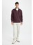 Koyu Bordo Comfort Regular Fit Rahat Kalıp Dik Yaka Fermuarlı Kalın Basic Düz Sweatshirt X7405AZ24AU 2