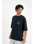 %100 Pamuk Loose Fit Bisiklet Yaka Sırt Baskılı Kısa Kollu Tişört B4320AX24AU 4