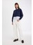 Relax Fit Bisiklet Yaka Etek Ucu Detaylı Basic Düz Sweatshirt D5747AX24AU 2