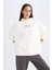 Oversize Geniş Kalıp Kapüşonlu Baskılı Kalın Sweatshirt D5292AX24AU 4