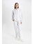 Relax Fit Kapüşonlu Kanguru Cepli Kalın Basic Düz Sweatshirt W1240AZ24WN 2