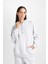 Relax Fit Kapüşonlu Kanguru Cepli Kalın Basic Düz Sweatshirt W1240AZ24WN 3
