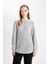 Regular Fit Bisiklet Yaka Selanik Kumaş Basic Düz Triko Kazak H6905AZ24WN 4
