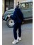 Kadın 3 Iplik Bol Kesim Kışlık Hoodie Sweatshirt Jogger Alt Eşofman Takımı 3