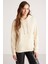 Abelia Kadın İçi Polarlı Yumuşacık Kalın Kumaşlı Kapüşonlu Comfort Fit Vanilya Sweatshirt 4