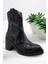 25104752K Siyah Deri Kadın Casual Günlük Bot 1