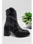 25104752K Siyah Deri Kadın Casual Günlük Bot 2