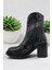 25104752K Siyah Deri Kadın Casual Günlük Bot 3