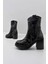 25104752K Siyah Deri Kadın Casual Günlük Bot 5