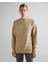 Erkek Bej Regular Fit Bisiklet Yaka Logolu Sweatshirt 2036017.270 1