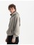 Erkek Gri %100 Organik Pamuk Kanguru Cepli Kapüşonlu Oversize Sweatshirt 2
