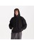 Erkek Siyah %100 Organik Pamuk Kanguru Cepli Kapüşonlu Oversize Sweatshirt 3