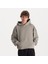 Erkek Gri %100 Organik Pamuk Kanguru Cepli Kapüşonlu Oversize Sweatshirt 1