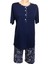 NENA-26306-Kadın Kısa Kollu Patlı % 100 Pamuk Viskon Kapri Pijama Takımı 1