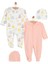 HelloBaby Yenidoğan 2li Patikli Tulum Şapka Set Unisex 1