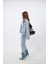 Üç Renk Püsküllü Crop Oversize Kot Ceket 2
