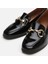 01Ayh290990A100 Deri Siyah Kadın Loafer 4