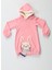 Bunny Soft Kapişonlu Pembe Kız Çocuk Elbise 4