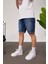 Düz Koyu Denim Kot Şort 1