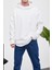Pis Etek Kapüşonlu Beyaz Sweatshirt 2
