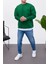 Basic Pamuk Yeşil Sweatshirt 1