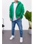 Fermuarlı Kapüşonlu Yeşil Sweatshirt 1