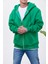Fermuarlı Kapüşonlu Yeşil Sweatshirt 2