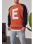 E Harf Baskılı Kiremit Sweatshirt 1