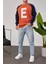 E Harf Baskılı Kiremit Sweatshirt 3