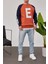 E Harf Baskılı Kiremit Sweatshirt 4