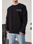 Arkası Yazılı Siyah Sweatshirt 2