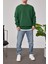 Basic Yeşil Şardonlu Sweatshirt 3