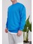 Basic Pamuk Mavi Sweatshirt 3