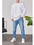 Basic Beyaz Şardonlu Sweatshirt 1