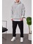 Yıkamalı Basic Kapüşonlu Gri Sweatshirt 5