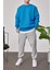 Basic Mavi Şardonlu Sweatshirt 1