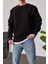 Basic Siyah Şardonlu Sweatshirt 2