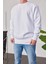 Basic Beyaz Şardonlu Sweatshirt 2