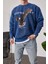 Represent Yazılı Lacivert Yıkamalı Sweatshirt 2