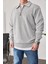 Yakası Fermuarlı Basic Gri Sweatshirt 2