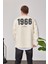 1966 Baskılı Krem Sweatshrt 1