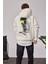 Kolu Fosforlu Baskılı Beyaz Kapüşonlu Sweatshirt 3