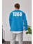 1966 Baskılı Mavi Sweatshrt 1