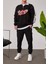 College Yakası Fermuarlı Siyah Sweatshirt 3