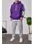 Cth Kolları Desenli Mor Sweatshirt 1