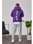 Cth Kolları Desenli Mor Sweatshirt 3