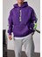 Cth Kolları Desenli Mor Sweatshirt 4